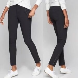 Athleta Wander Stash Skinny Zipper Pants Black Women's Size 6